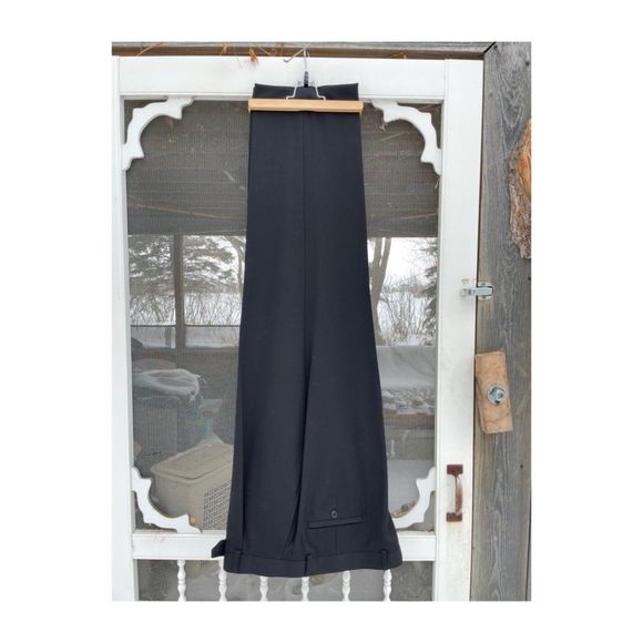 Pronto Uomo Platinum Black Trousers Pants Formal Pleat Front Sz 42 Short - Picture 1 of 6